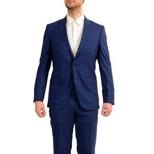 Hugo Boss Men's "T-Harvers4/Glover3" Slim Fit Plaid Wool Suit US 40R IT 50R